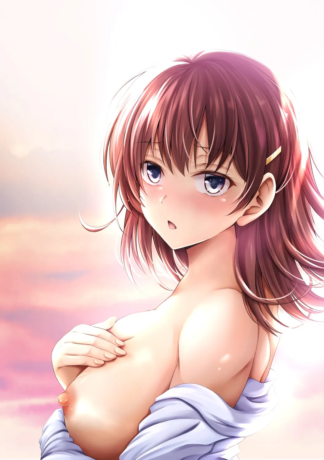 おっぱい出し虹美少女６