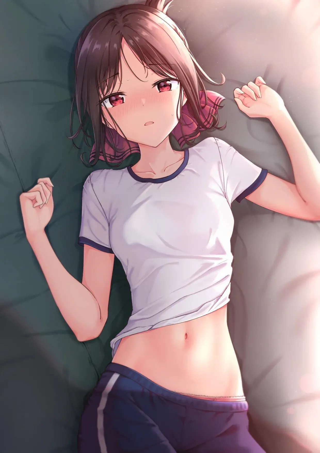 on the gym mat